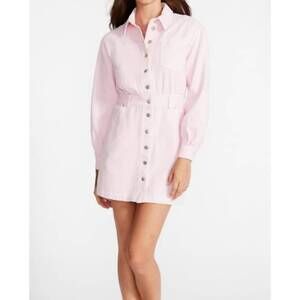 lorelei dress in pink tulle steve madden Lorelei Stripe Tie Waist Long Sleeve Minidress (Women)